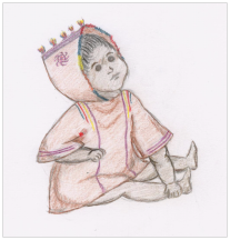 Reconstruction of the child's tunic from Kells.