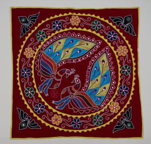 Appliq&eacute; and embroidered panel from Orissa, India (TRC 2018.0297)