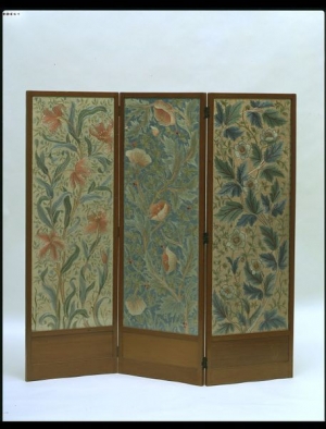 Embroidered screen of Morris &amp; Co., 1885-1910.