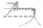 Enclosed seam made using a running stitch and an overcast stitch.