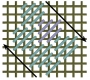 Schematic drawing of a diagonal mosaic stitch.
