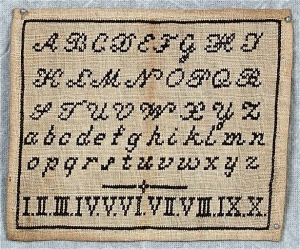 Alphabet sampler, UK, c. 1860's.