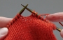 The process of knitting.
