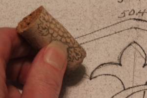 The technique of pouncing, also known as prick and pouncing.