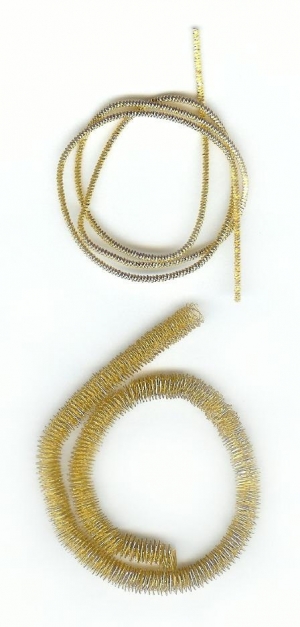 Examples of bullion metal threads.