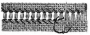 Schematic drawing of a ladder hem stitch.