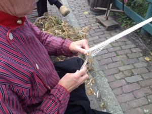 Creating a fishing net (Zuiderzee Museum, Enkhuizen, The Netherlands)