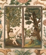 A needlework mirror, English, c. 1660.