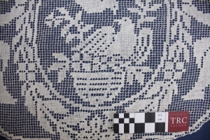 Close-up of an example of darned netting. The Netherlands, 1920's.