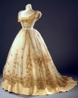 Ball gown with straw embroidery, c. 1865.