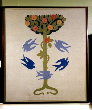 Embroidered hanging produced by the Haslemere Peasant Industries, late 19th century, England.