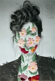 Photograph embellished with embroidery, by Jose Romussi.