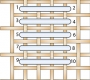 Schematic drawing of an horizontal satin stitch.
