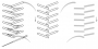 Schematic drawing of the open fishbone stitch.