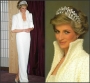 Lady Diana with pearl encrusted dress. Auctioned at Christie's in 1997.