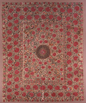 Suzani hanging from Uzbekistan, third quarter 19th century.