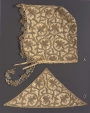 Woman's coif and forehead piece, English, early 17th century.