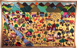 Arpillera from Chili, shown at exhibition in Derry, 2008.