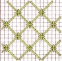 Schematic drawing of Jacobean couching.