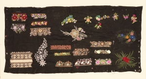 Embroidery sampler from Lucknow, India (TRC 2018.2580).