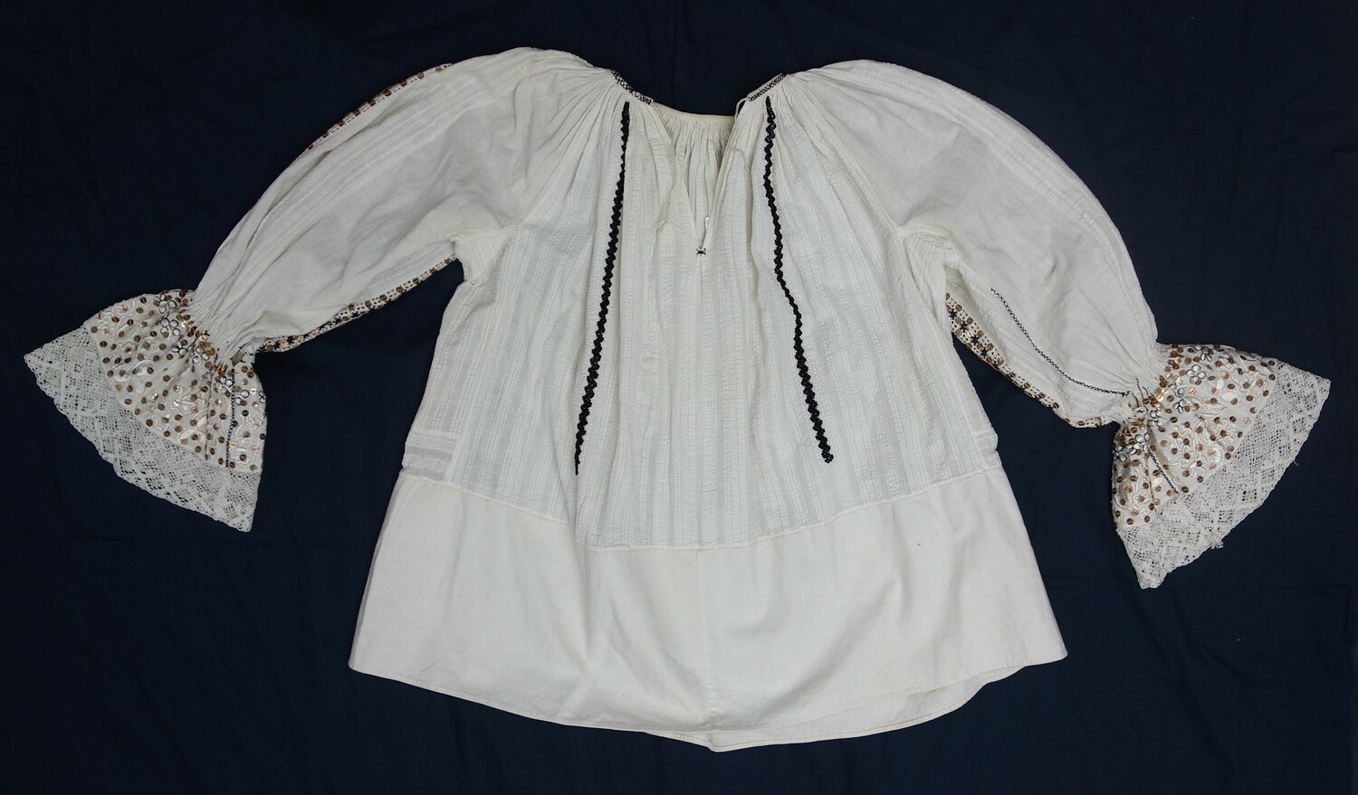 Early 20th century woman's embroidered blouse from Croatia (TRC 1997.0067). This was the very first ‘outside’ donation to the TRC and was bought by a TRC supporter in a very dirty condition from a market stall in Leiden for a rijksdaalder (2.5 guilders).