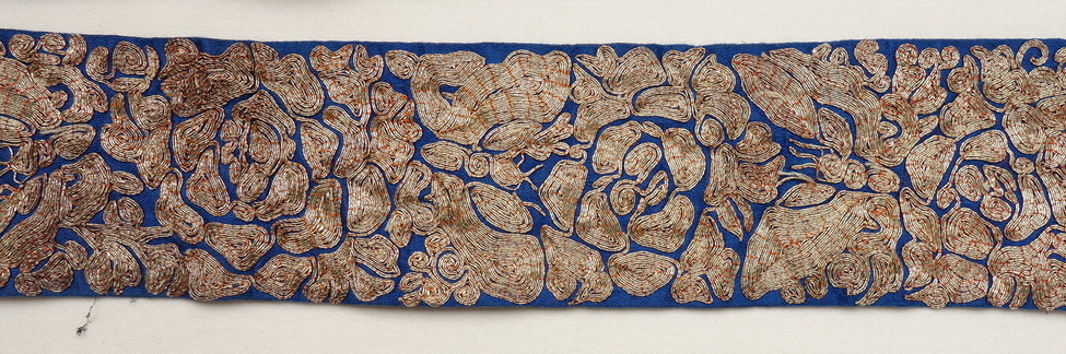 Detail of a Japanese metal thread embroidery (mid-20th century, TRC 2018.2534).