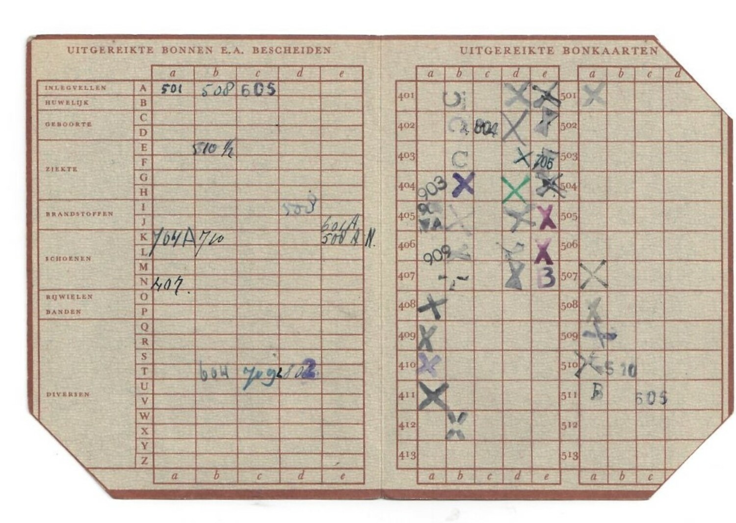 Reverse of the ration card of Seraphine Lambermont (TRC 2020.3463c).
