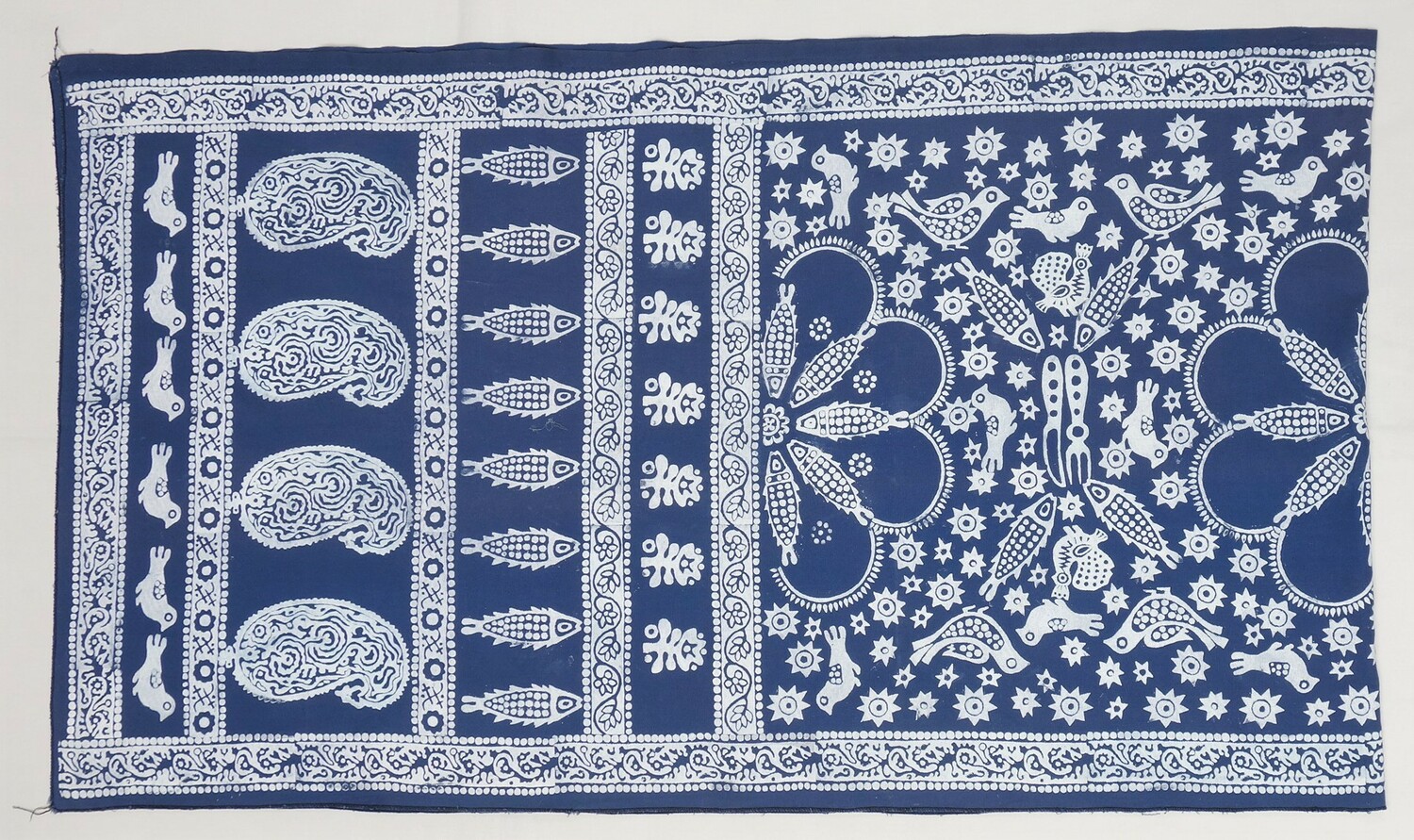 Lurji supra ('blue table cloth') from late 20th century Georgia, made of block printed cotton, now in the TRC collection (TRC 2021.2159).