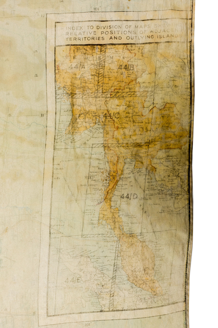Insert in map D, of British evasion map from WWII, mainland Southeast Asia (TRC 2022.2233).