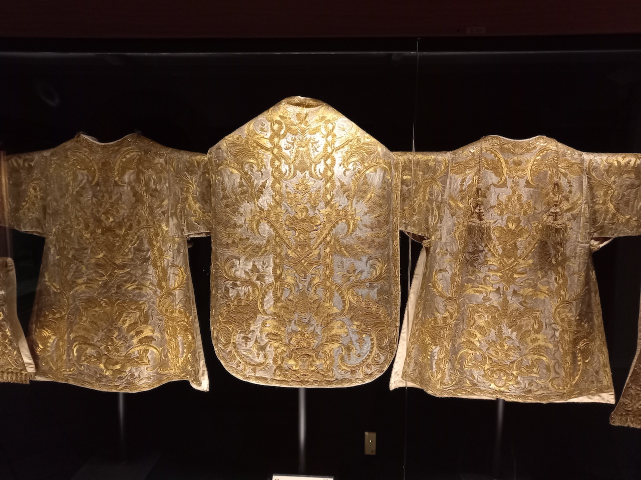 Three gold and silver embroidered, 18th century chasubles from the museum of the Basilica di Santa Maria Maggiore, Rome.