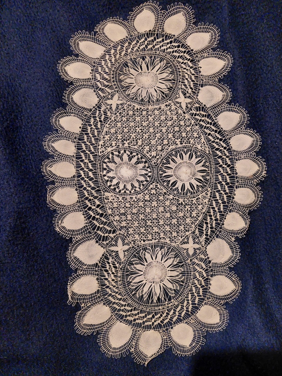 A new TRC donation: white cotton nanduti lace dolly, c. 2010, Paraguay. Photo: Shelley Anderson.