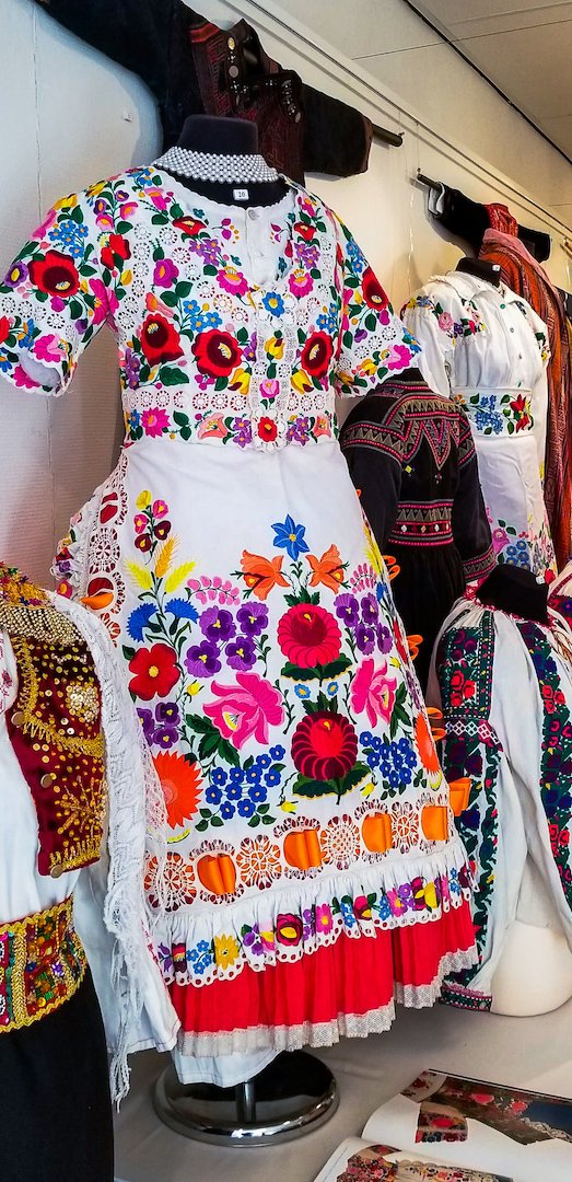 Woman's outfit from the Kalocsa region, Hungary, mid-20th century, TRC pop-up exhibition, from 24 April until the end of May 2022.