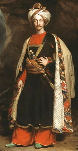 Fig. 7: “Captain Colin Mackenzie, Madras Army, lately a hostage in Caubool, in his Affghan dress.” Oil on canvas painting by James Sant (1820-1916). Courtesy National Army Museum, London, NAM. 1961-10-61-1. Public domain.