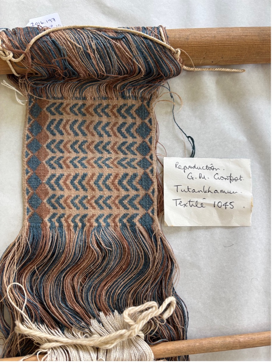 Fig. 1. Recreation by Grace Crowfoot of one of the textiles found in the tomb of the Egyptian pharaoh, Tutankhamun (TRC 2016.0197).