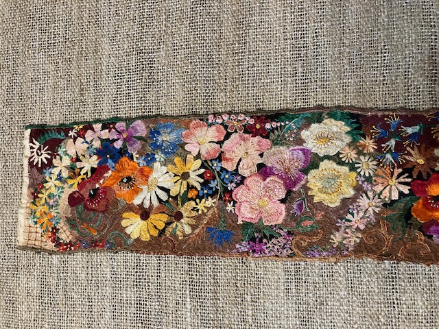 Cloth embroidered by Leida Kibuvits, an Estonian artist, while detained in the Siberian kulag from 1950-1954.
