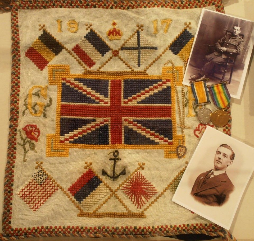 Sampler worked by John Robert Ratcliffe, when he recovered in hospital from a German mustard gas attack (source: http://theshuttle.org.uk/wp-content/uploads/Ratcliffe.jpg).