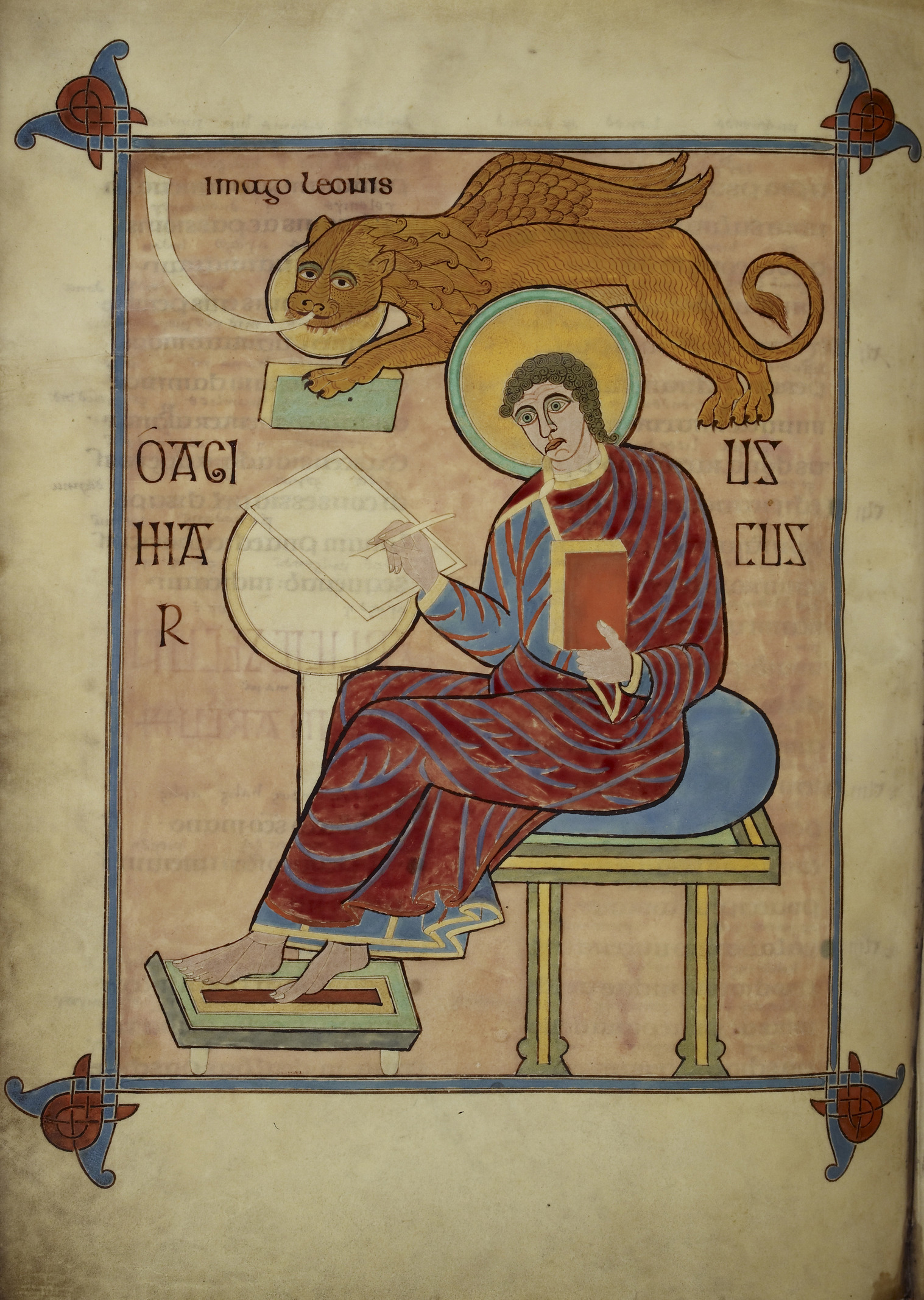 St. Mark - Lindisfarne Gospels 710-721 f.93v - BL Cotton MS Nero D IV