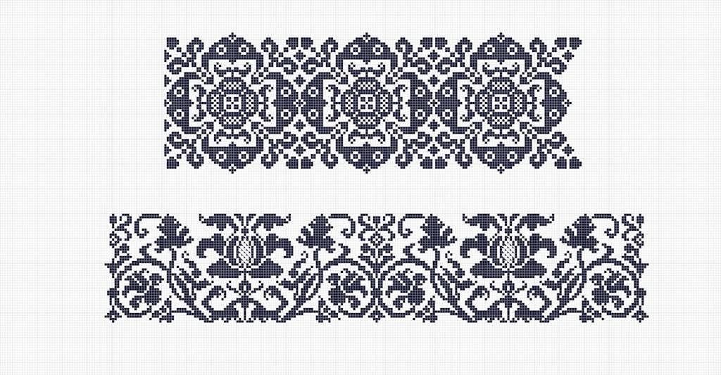 Two eighteenth century counted thread patterns from Iceland. Courtesy National Museum of Iceland, no. 1105.