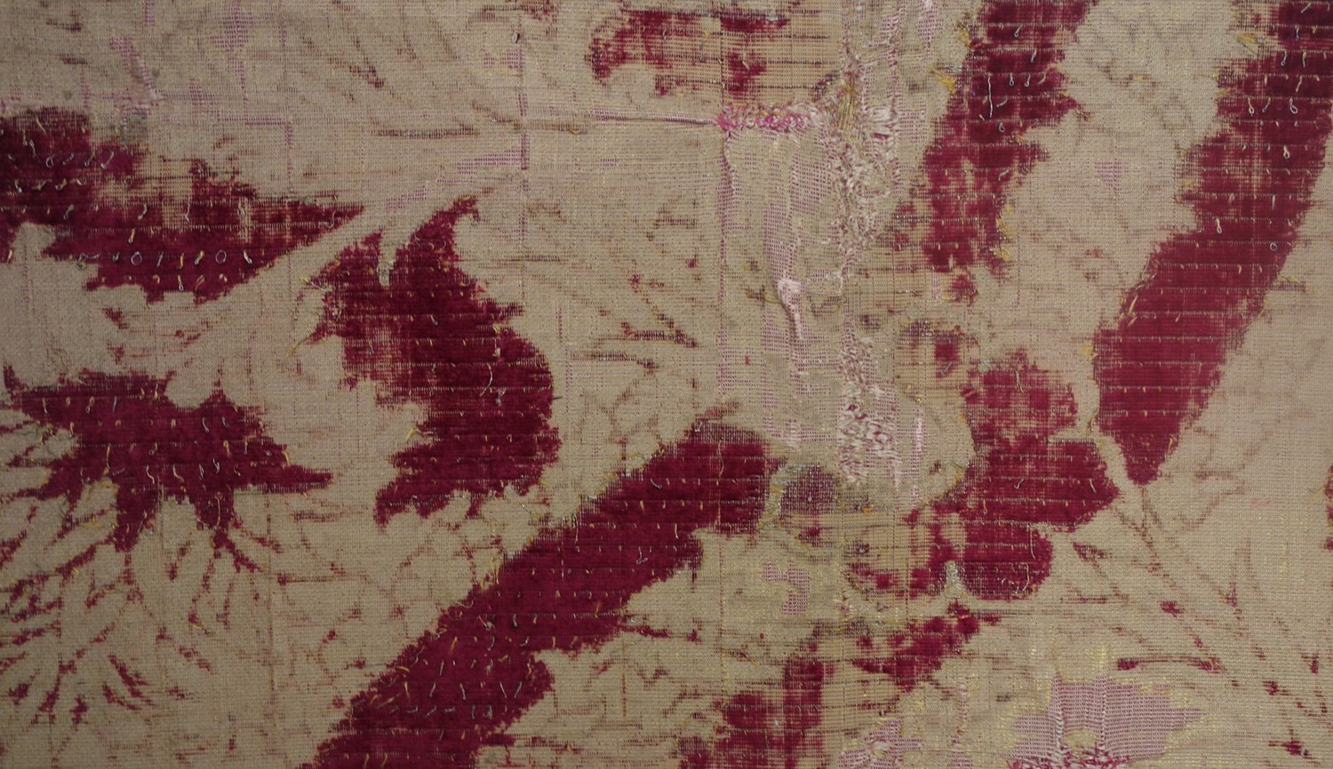 Sample of late-15th century brocaded silk velvet, Europe, probably Italian (TRC 2011.0361).