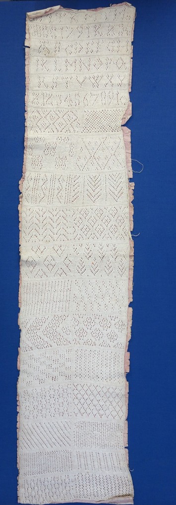 Knitting sampler dated AD 1791, TRC 2016.2261