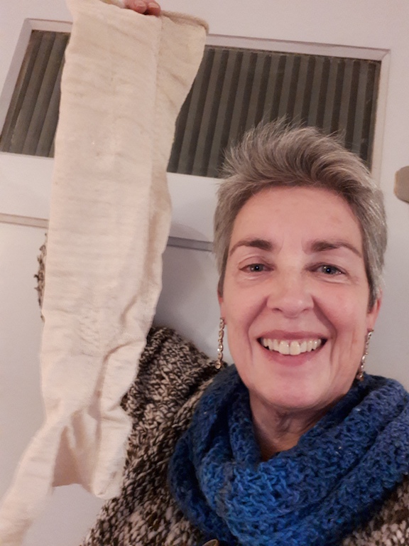 Wina van Sprang with stocking