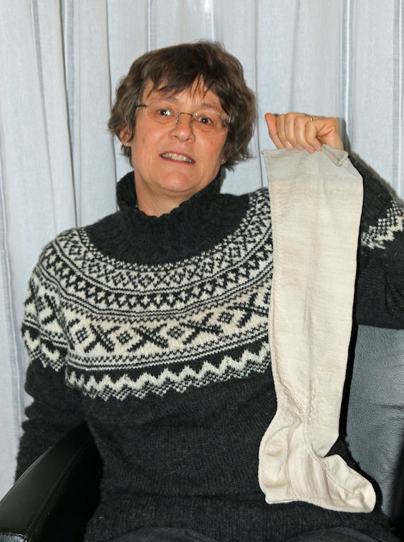Sjoukje Bruining with stocking