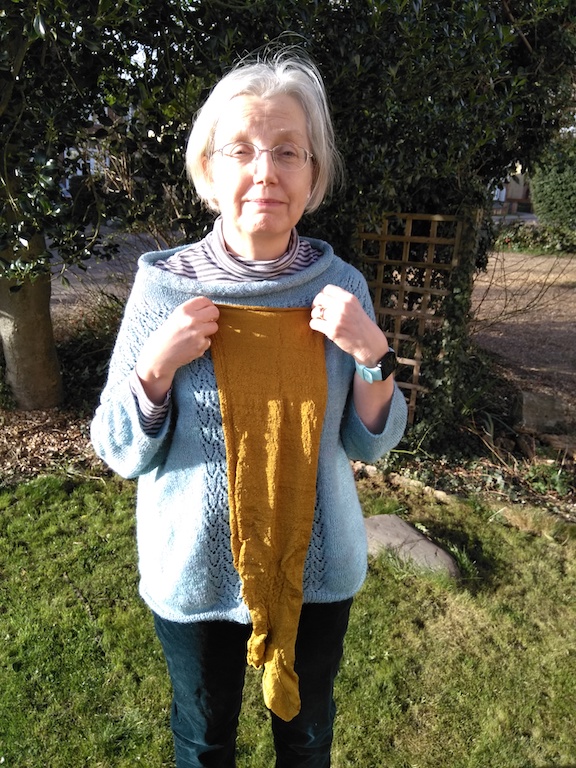 Nicola King with stocking