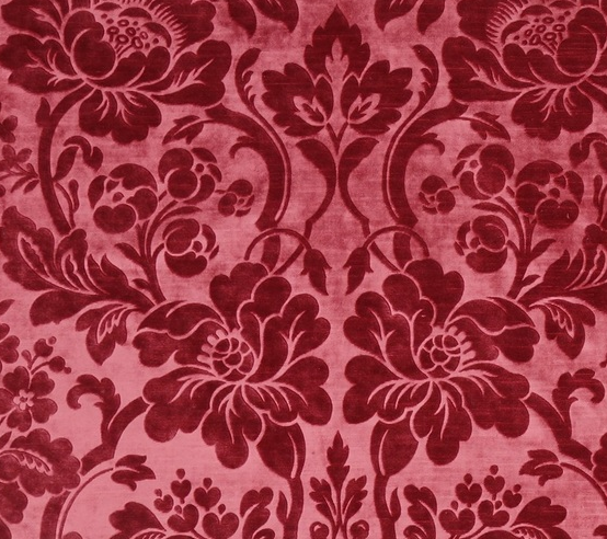A length of modern velvet from Italy with a classic flower design (TRC 2018.2510).