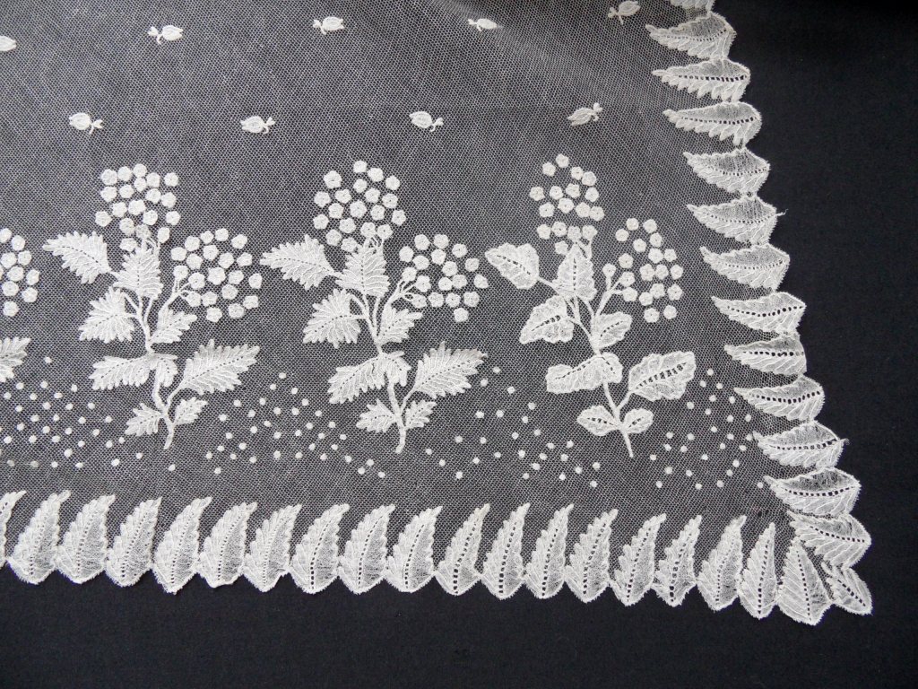 Detail of an early 19th century christening veil (TRC 2014.0831).