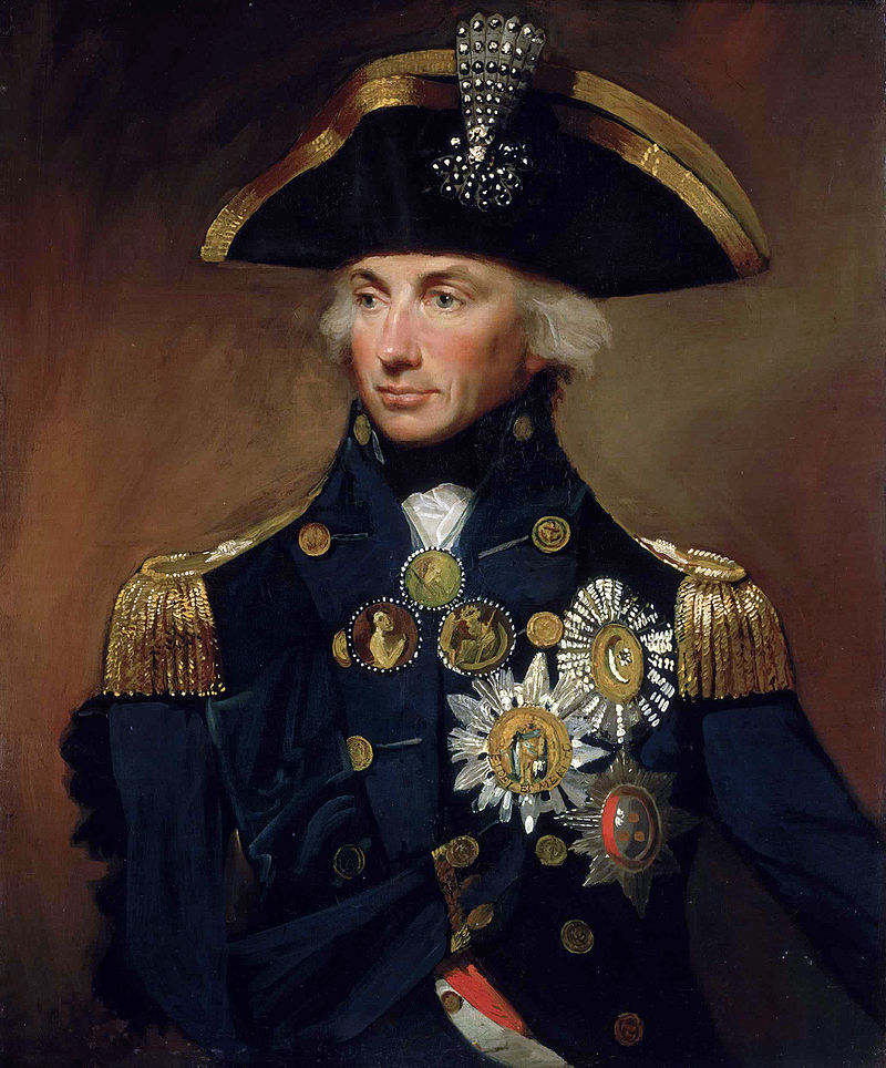 Rear-Admiral Horatio Nelson (1758-1805), by Lemuel Francis Abbott (1799). He is wearing, among others, the insignia of the Order of the Crescent; the Order of Saint Ferdinand and Merit; and the Order of the Bath (National Maritime Museum Greenwich).