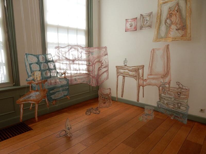 'Het zwevende interieur' ('The floating interior'), art installation, Textiel Biënnale, Museum Rijswijk, The Netherlands