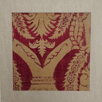 A late 15th century Italian voided velvet in silk and linen (TRC 2011.0362).